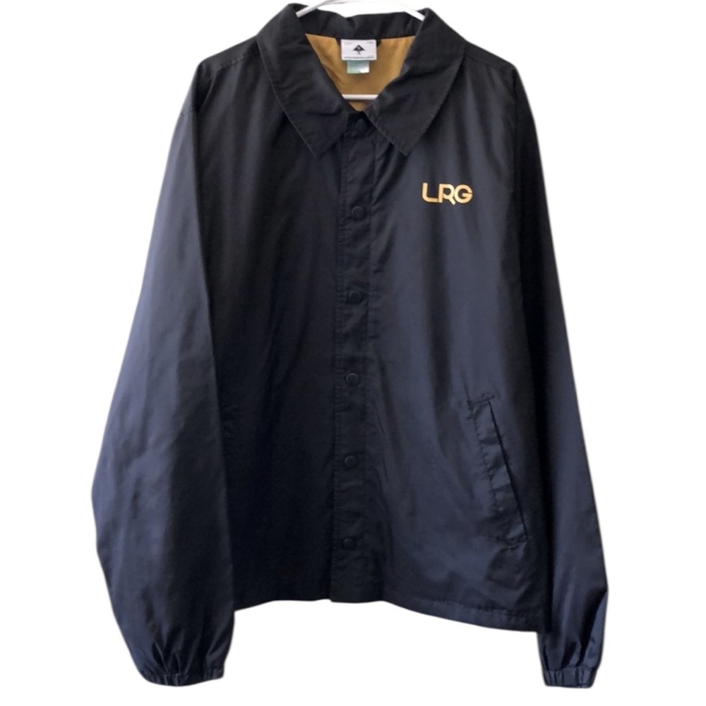 LRG Lifted Research Group Black Button Up Windbreaker X-Large Jacket